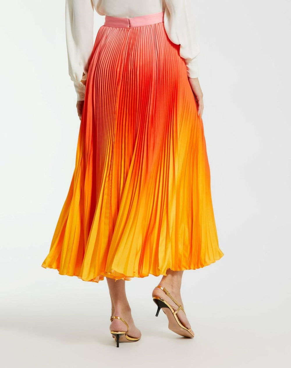 Skirts | Women Mac Duggal Pleated Charmeuse Ombre Maxi Skirt - FINAL SALE Sunset Ombre