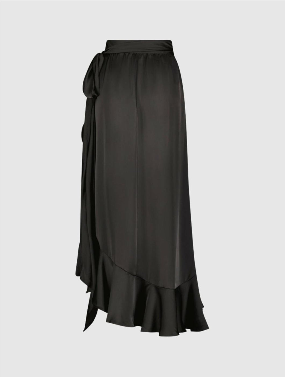 Skirts | Women Mac Duggal Satin Hi-Low Evening Wrap Skirt - FINAL SALE Black