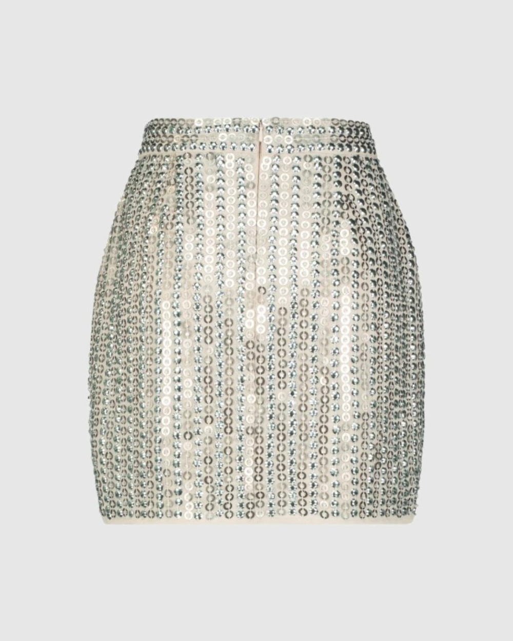 Skirts | Women Mac Duggal Sequin Embellished Mini Skirt - FINAL SALE Silver