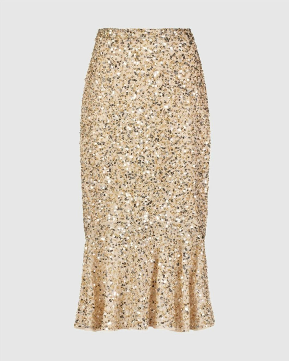 Skirts | Women Mac Duggal Sequin Midi Mermaid Skirt Nude Gold