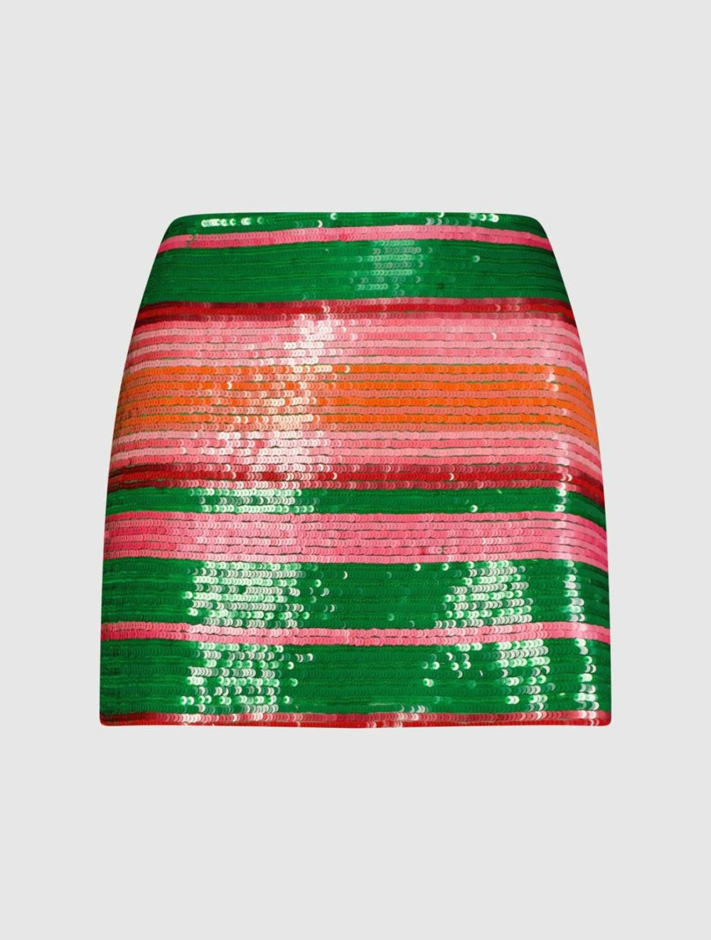 Skirts | Women Mac Duggal Sequin Striped Mini Skirt - FINAL SALE Spring Green Multi
