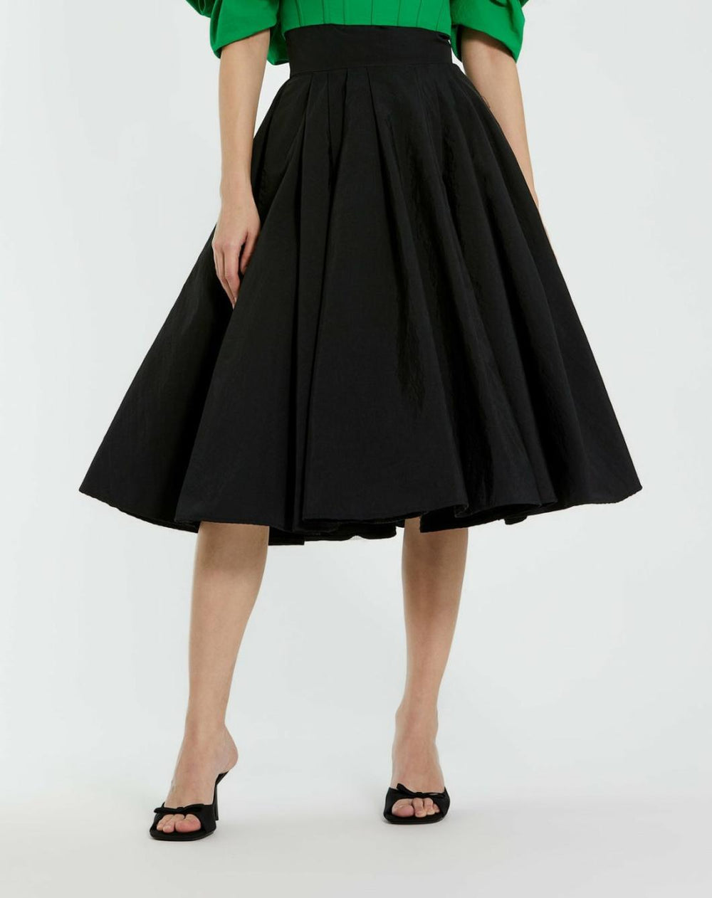 Skirts | Women Mac Duggal The Bubbly Faille High Waisted Midi Full Circle Skirt Black