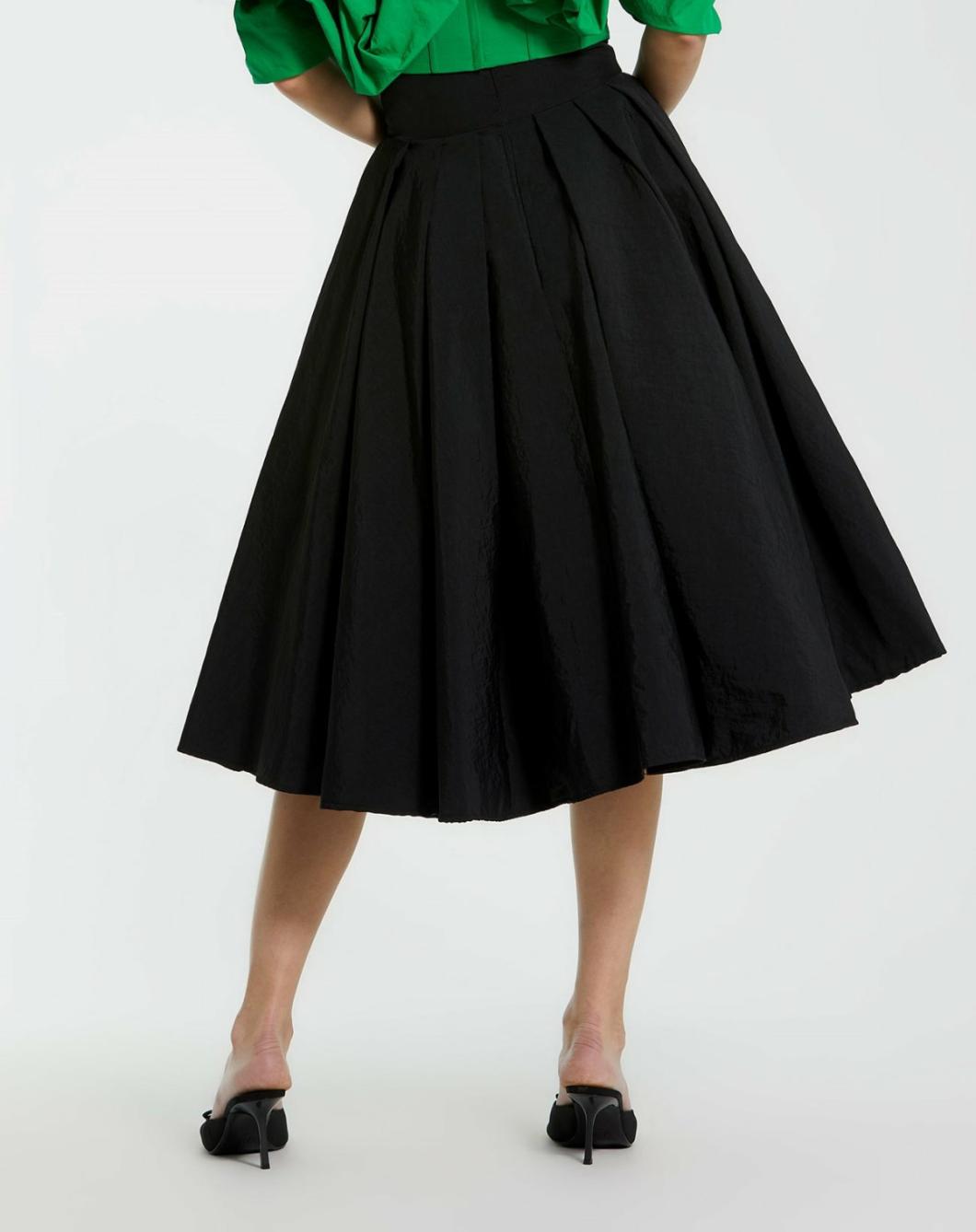 Skirts | Women Mac Duggal The Bubbly Faille High Waisted Midi Full Circle Skirt Black