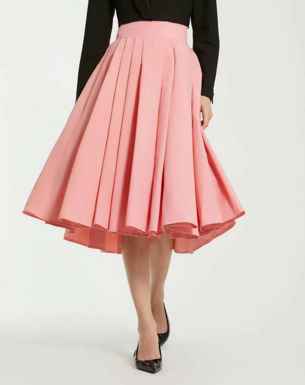 Skirts | Women Mac Duggal The Bubbly Faille High Waisted Midi Full Circle Skirt - FINAL SALE Hibiscus