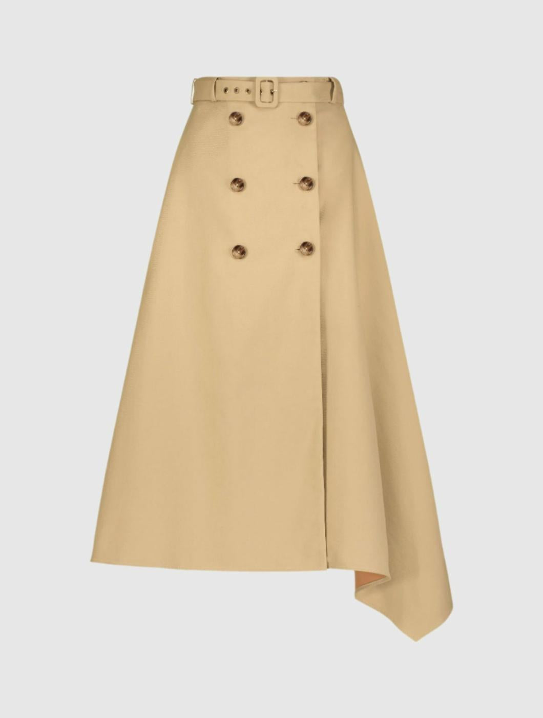 Skirts | Women Mac Duggal Twill Midi Skirt With Buttons Taupe