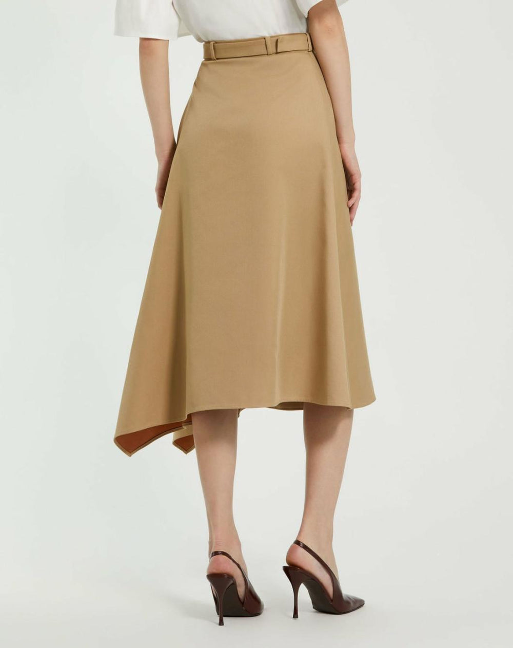 Skirts | Women Mac Duggal Twill Midi Skirt With Buttons Taupe