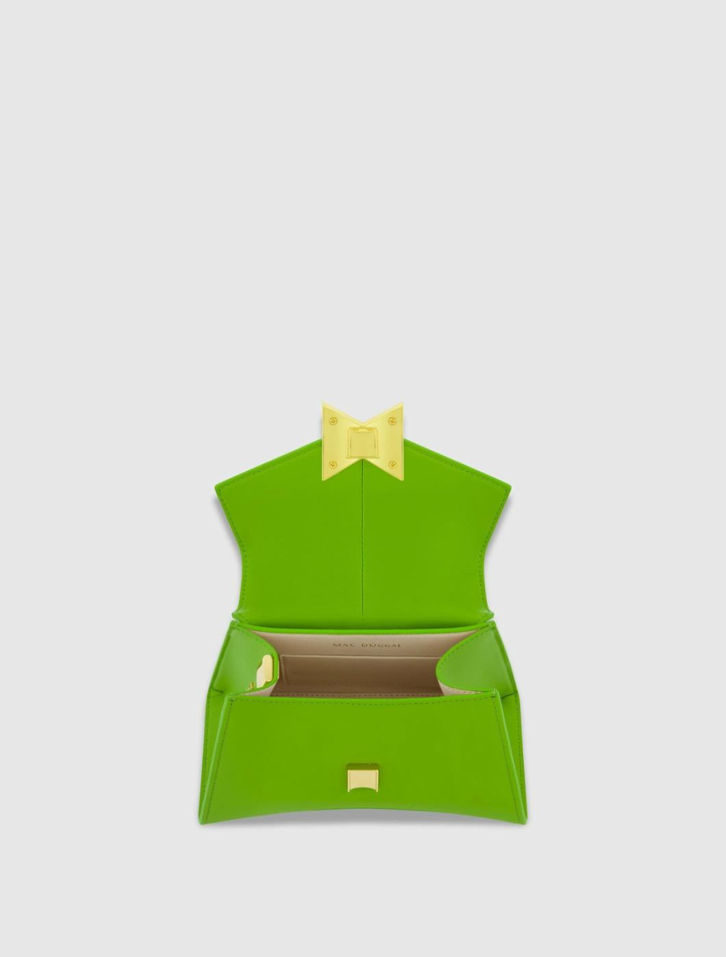 Top Handle Bags | Women Mac Duggal Angular Mini Leather Handbag With Gold Hardware Pear