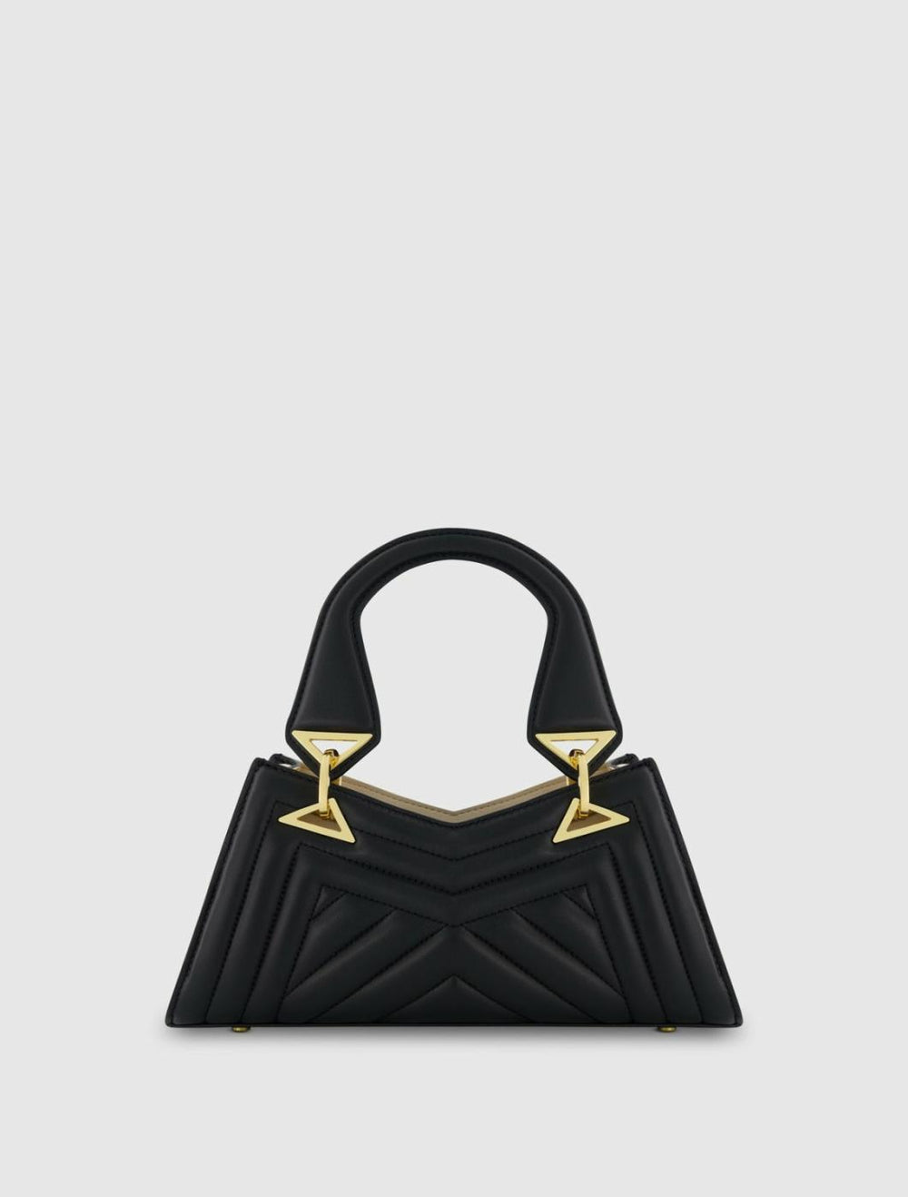 Top Handle Bags | Women Mac Duggal Angular Quilted Napa Leather Handbag Black