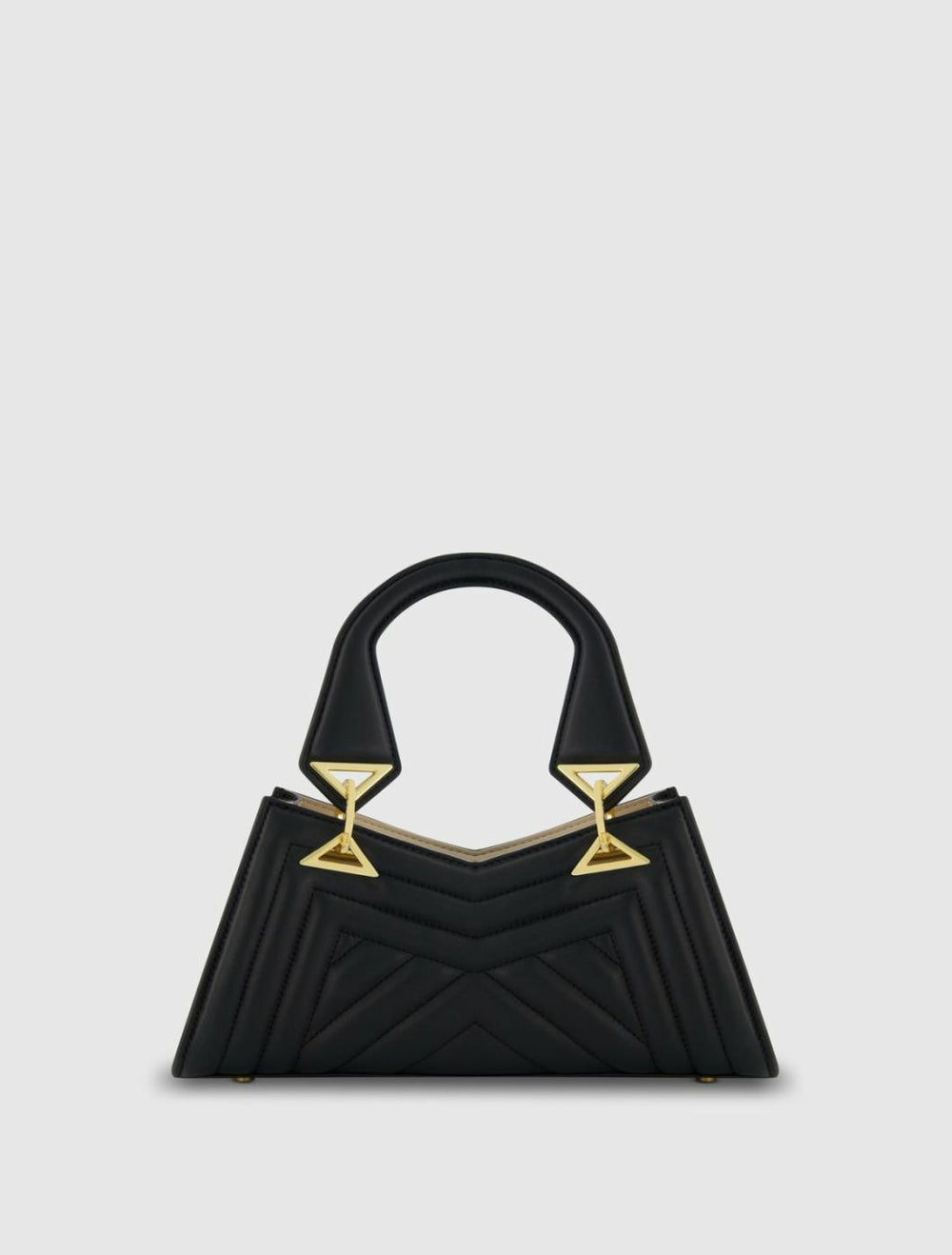 Top Handle Bags | Women Mac Duggal Angular Quilted Napa Leather Handbag Black