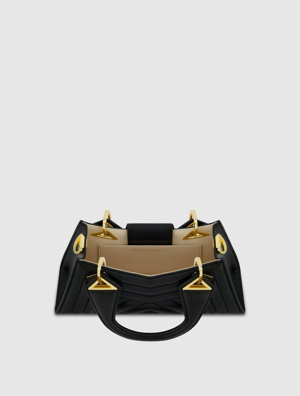 Top Handle Bags | Women Mac Duggal Angular Quilted Napa Leather Handbag Black