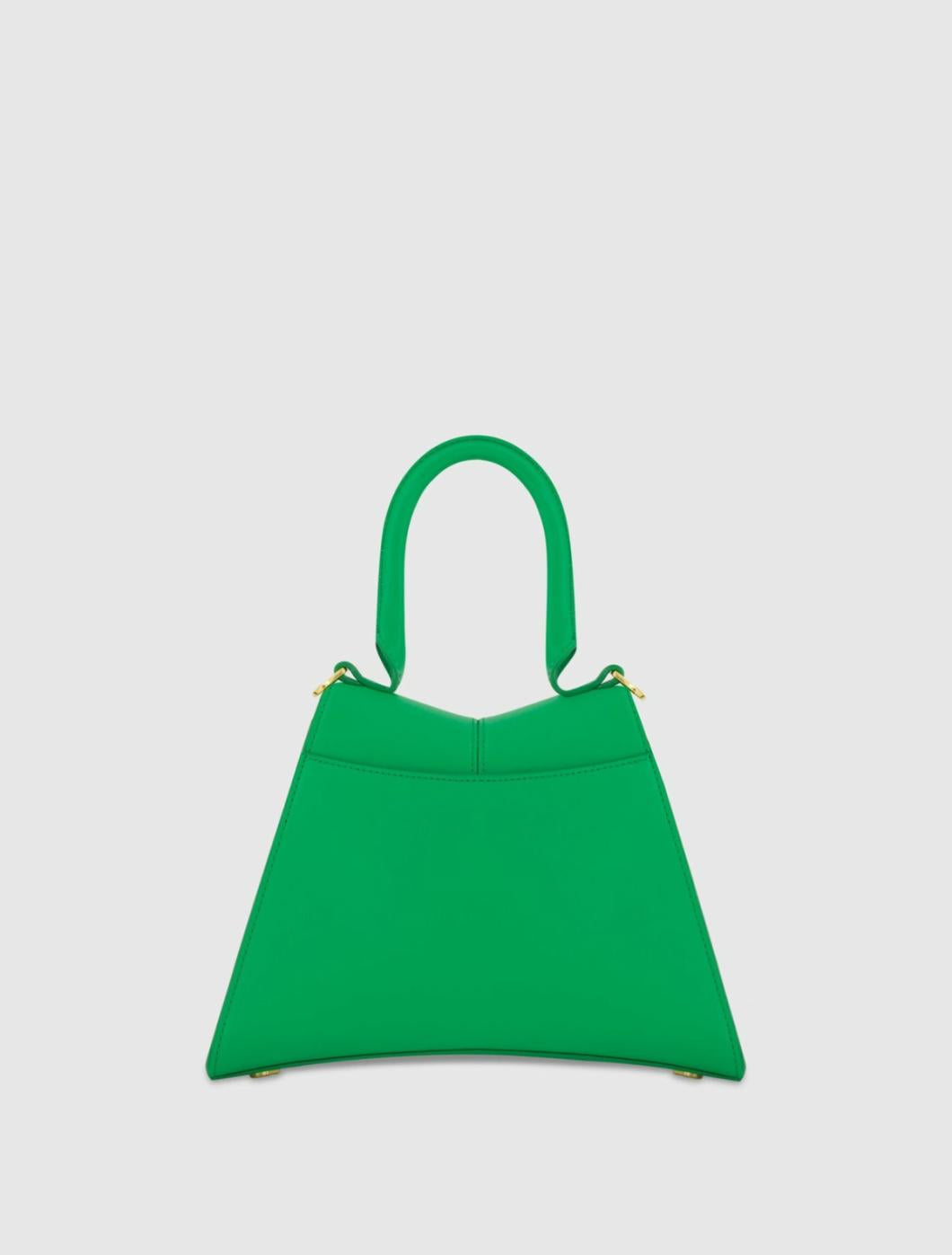 Top Handle Bags | Women Mac Duggal Angular Small Green Leather Handbag With Gold Hardware Spring Green