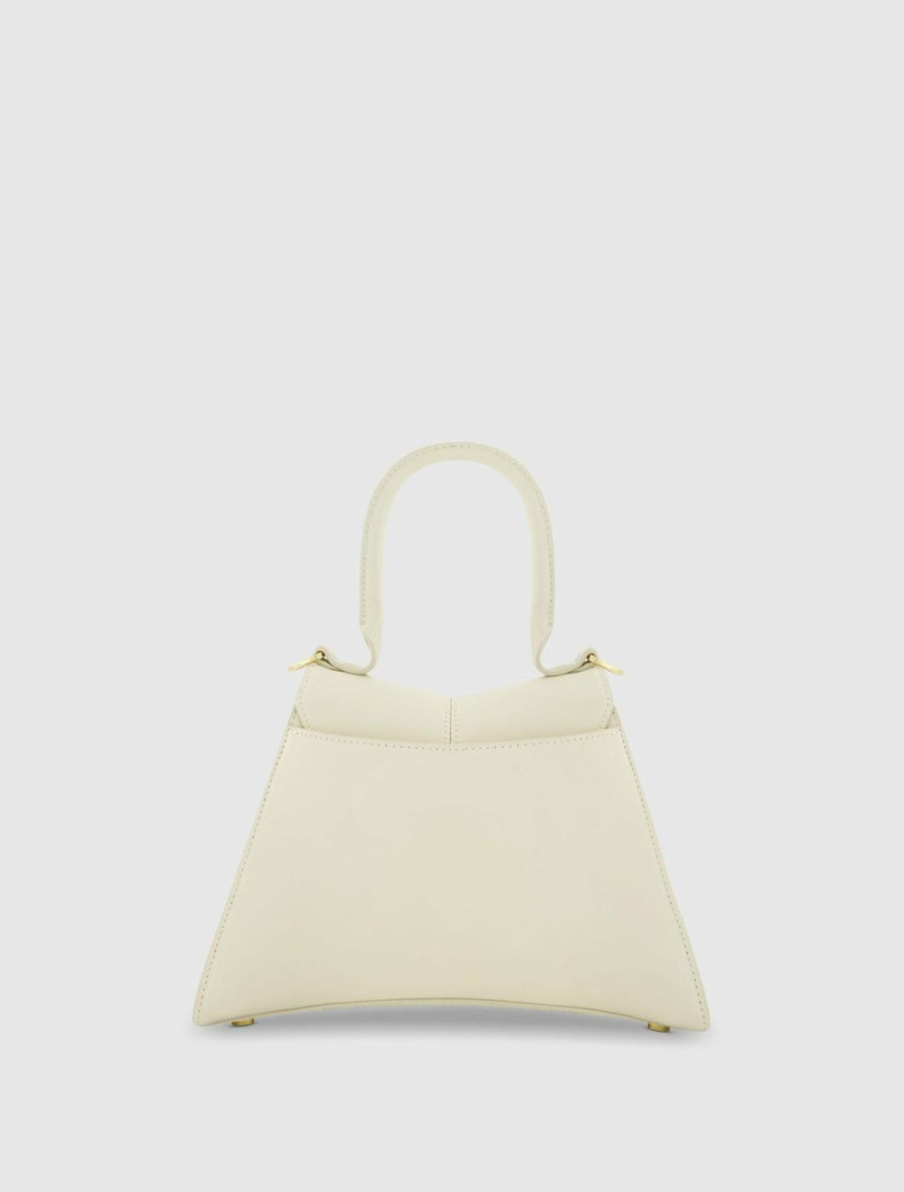 Top Handle Bags | Women Mac Duggal Angular Small Leather Handbag With Gold Hardware Ecru