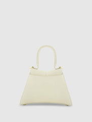 Top Handle Bags | Women Mac Duggal Angular Small Leather Handbag With Gold Hardware Ecru