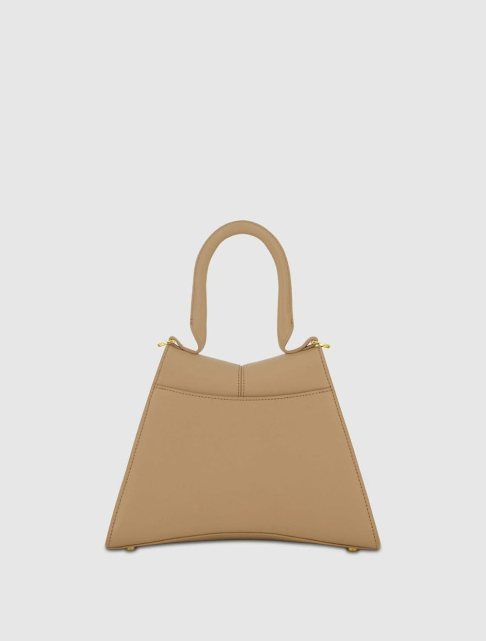 Top Handle Bags | Women Mac Duggal Angular Small Taupe Leather Handbag With Gold Hardware Taupe