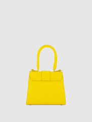 Top Handle Bags | Women Mac Duggal Buckled Mini Croco Sunshine Leather Handbag With Detachable Strap Sunshine