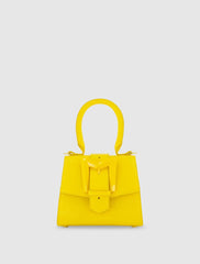 Top Handle Bags | Women Mac Duggal Buckled Mini Croco Sunshine Leather Handbag With Detachable Strap Sunshine