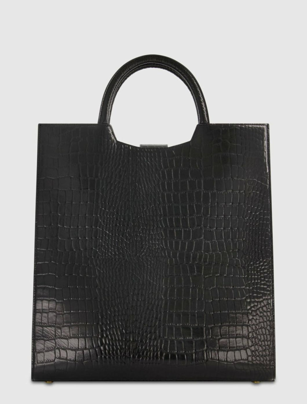 Totes | Women Mac Duggal Buckled Maxi Croco Black Leather Tote Bag Black