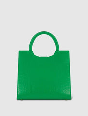 Totes | Women Mac Duggal Buckled Medium Croco Green Leather Tote Bag With Detachable Strap Spring Green