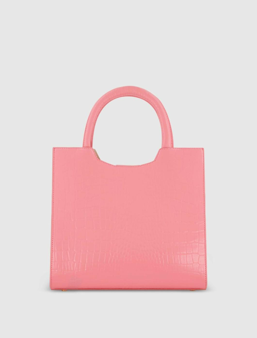 Totes | Women Mac Duggal Buckled Medium Croco Hibiscus Leather Tote Bag With Detachable Strap Hibiscus